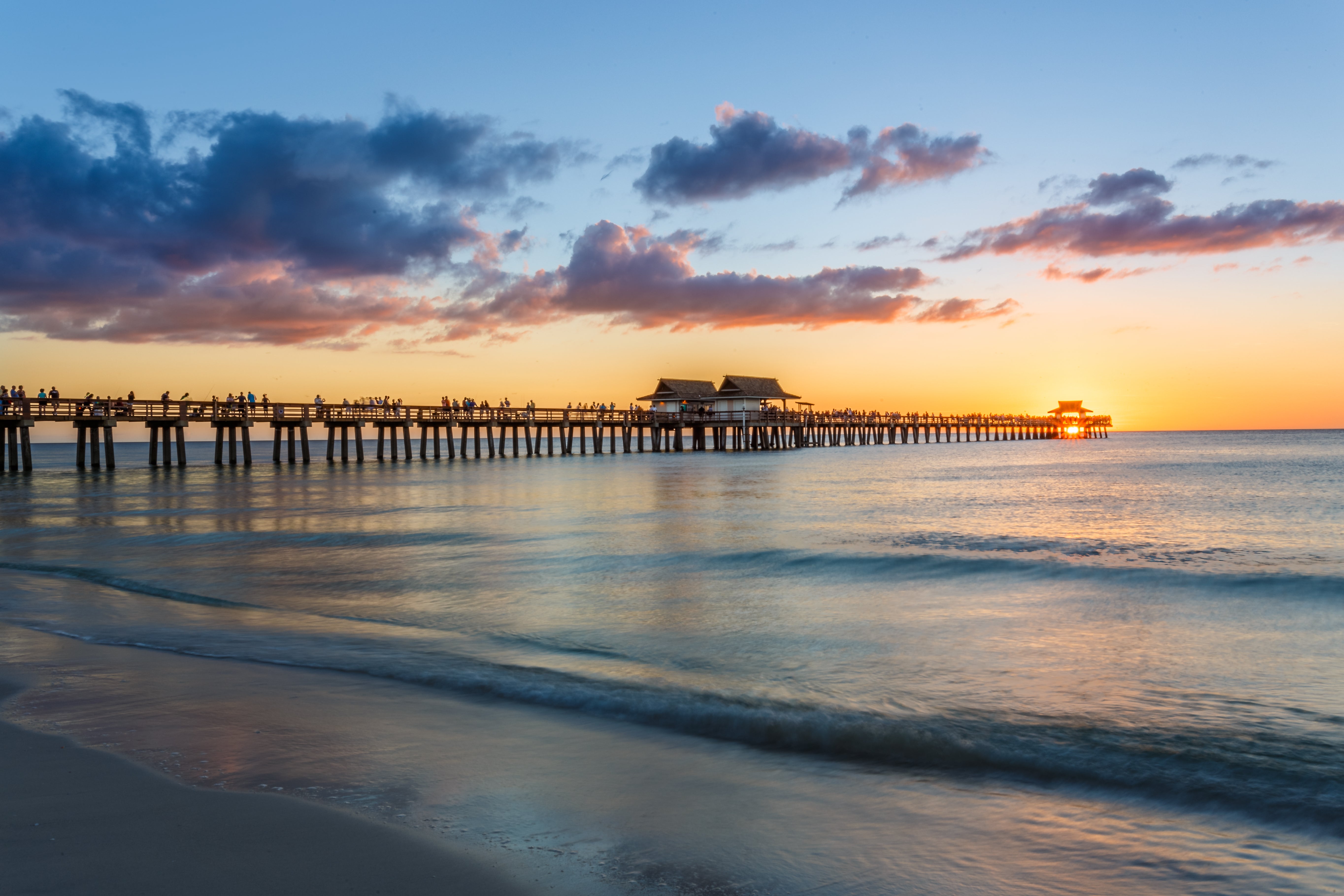 Sunset over Naples Pier, Florida