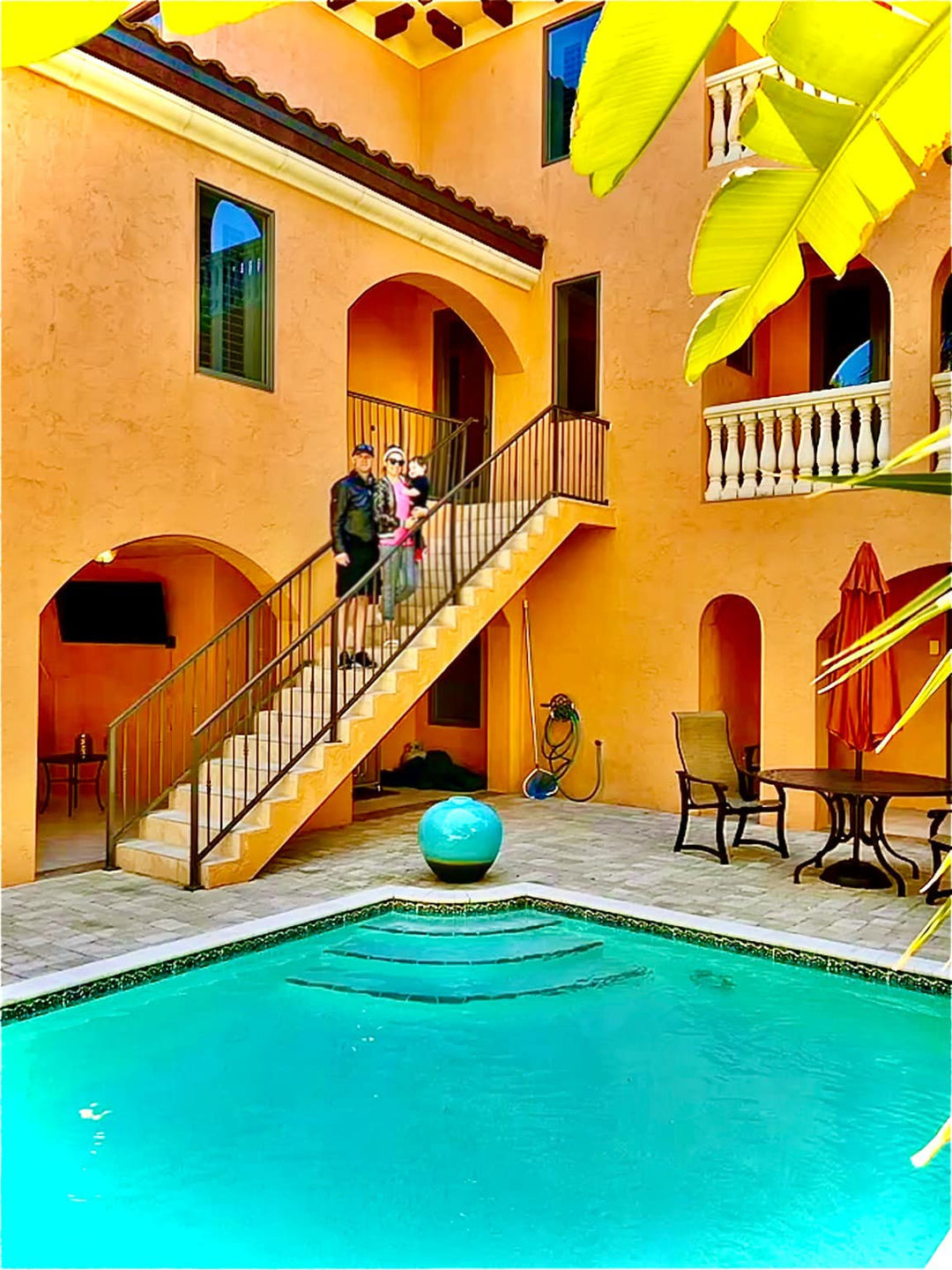 The team at a Southwest Florida pool courtyard